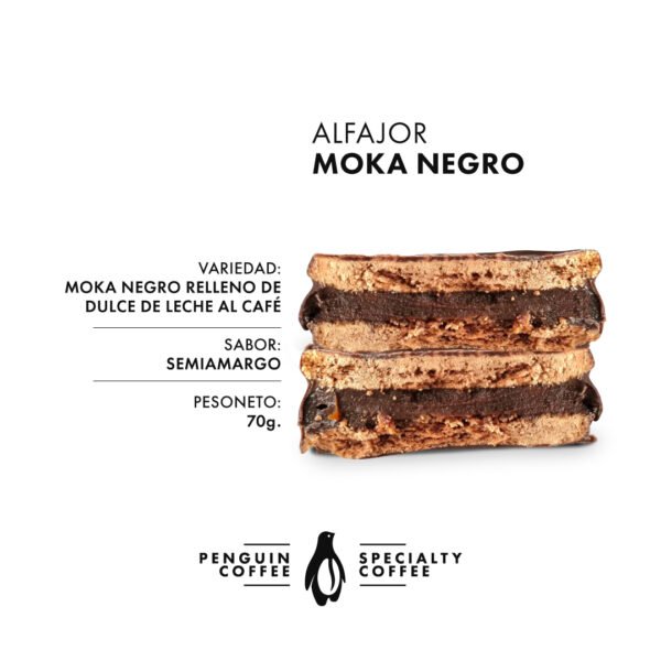 Alfajor Moka Negro con Dulce de Leche x 12 - Imagen 2